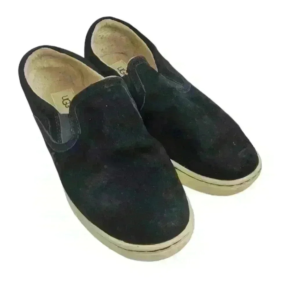 UGG Black Suede Slip On Shoes Sz 7.5